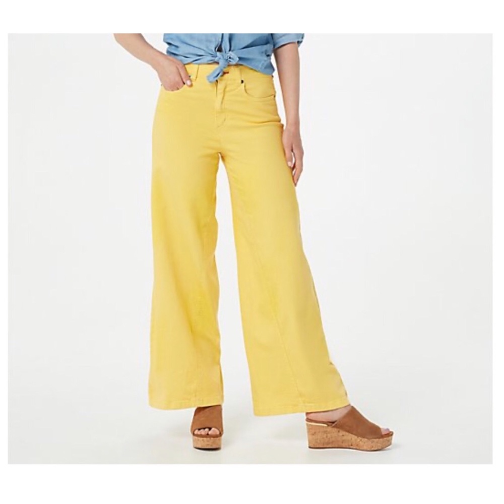 Peace Love World Yellow Wide Leg Jeans Size 20
